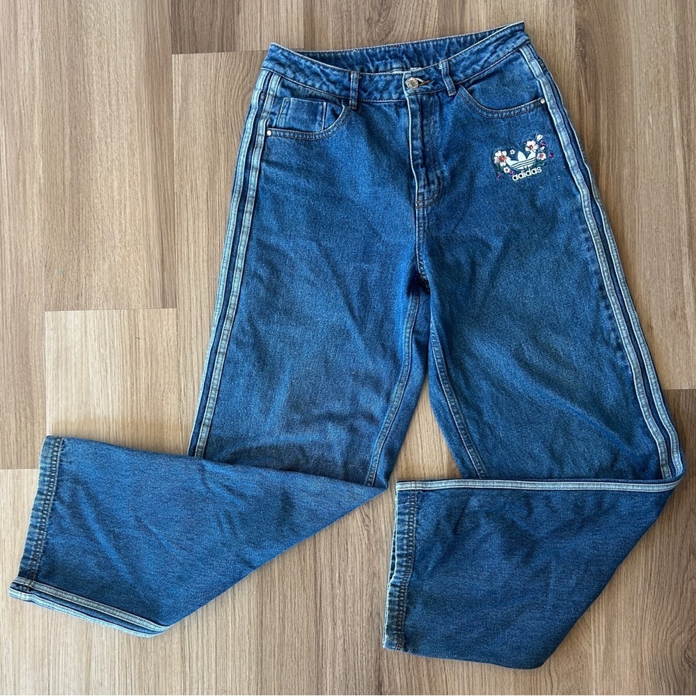 adidas Originals x Naomi Otsu 3-Stripes Denim Jeans - Women's Size 4 - Picture 3 of 13
